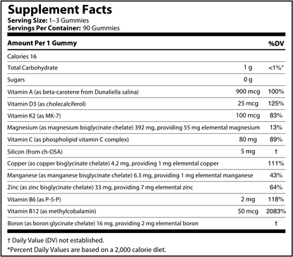 Sistema Nutrizionale Completo: Ossa & Muscoli – Multivitaminico + Minerali, 90 Gummies